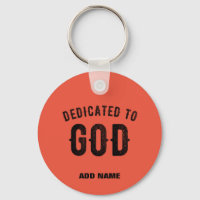 DEDICATED TO GOD TOMATO RED COOL CUSTOM BLACK TEXT