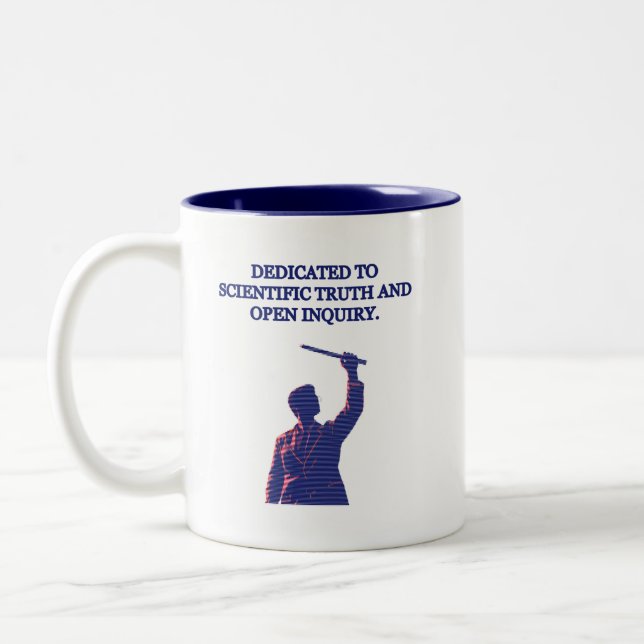 Dedicated to Scientific Truth & Open Inquiry Two-Tone Coffee Mug (Left)