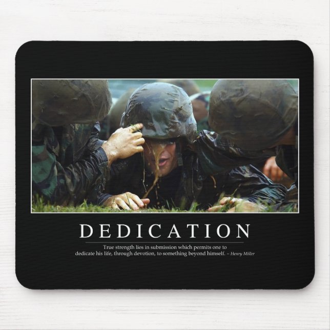Dedication: Inspirational Quote Mouse Mat (Front)