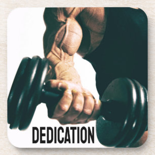 Dedication Motivational Workout Muscles Coaster