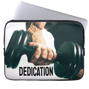 Dedication Motivational Workout Muscles Laptop Sleeve