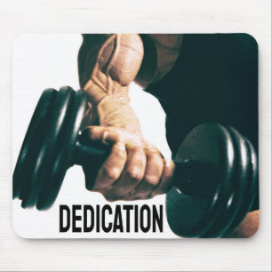 Dedication Motivational Workout Muscles Mouse Mat