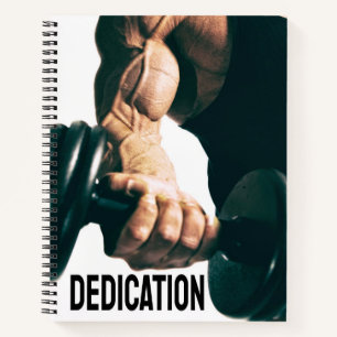 Dedication Motivational Workout Muscles Notebook