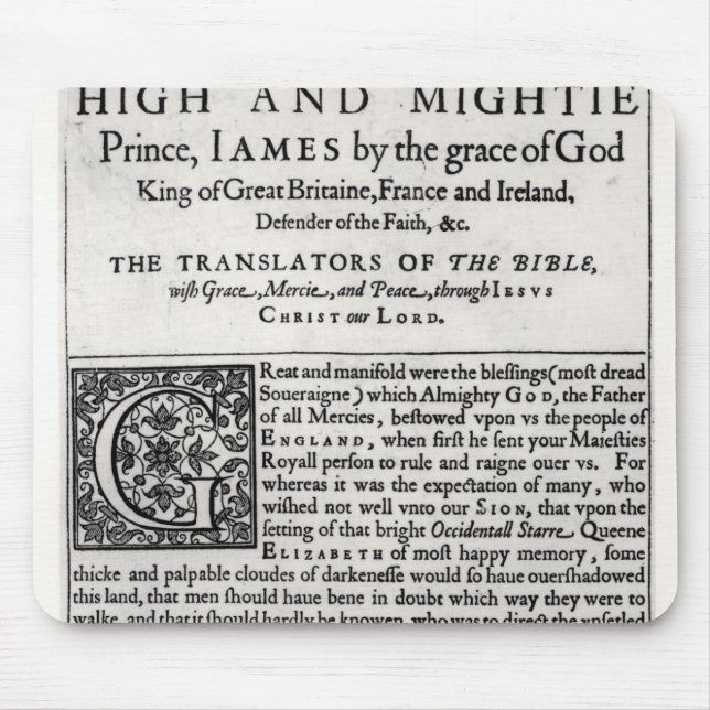 Dedication page in 'The Holy Bible' Mouse Mat (Front)