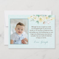 Dedication Religious Thank You Card for boy