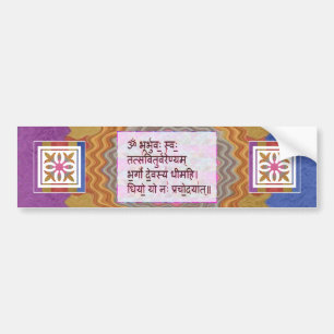 Dedication to GAYATRI Mantra - Artistic Background Bumper Sticker