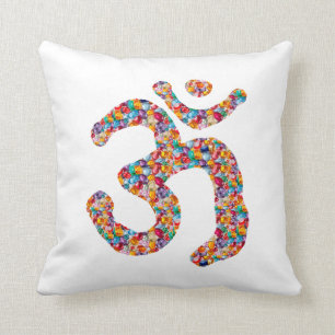 Dedication to OM MANTRA : DISPLAY gems,pearls om Cushion
