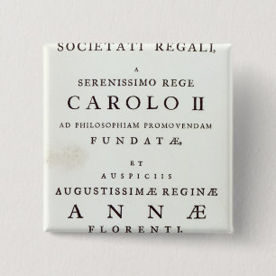 Dedication to the Royal Society 15 Cm Square Badge