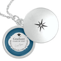 Dedicatory Keepsake Blue Elegant Modern Graduation