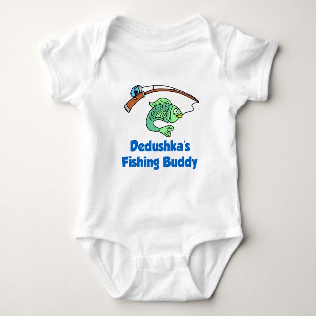 Dedushka Fishing Buddy Baby Bodysuit (Front)
