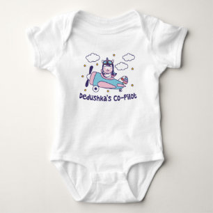Dedushka's Co-Pilot - Unicorn Aeroplane Baby Bodysuit