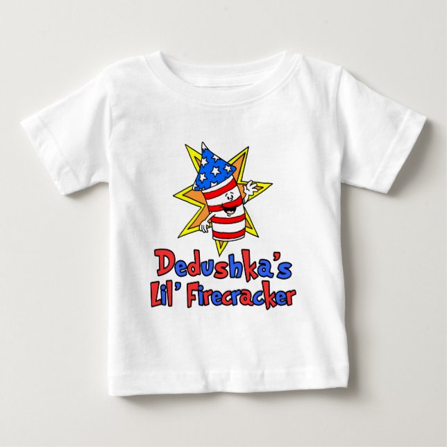Dedushka's Little Firecracker Baby T-Shirt (Front)