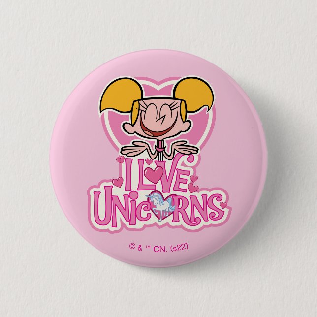 Dee Dee - I Love Unicorns 6 Cm Round Badge (Front)