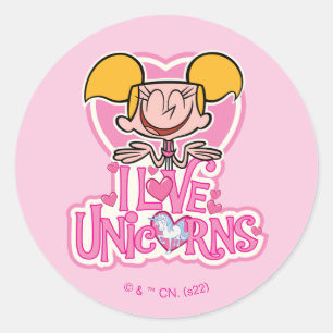 Dee Dee - I Love Unicorns Classic Round Sticker