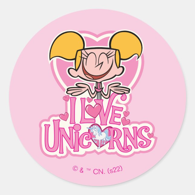 Dee Dee - I Love Unicorns Classic Round Sticker (Front)