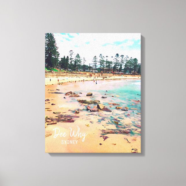 Dee Why Sydney beach Northern Beaches retro travel Canvas Print (Front)