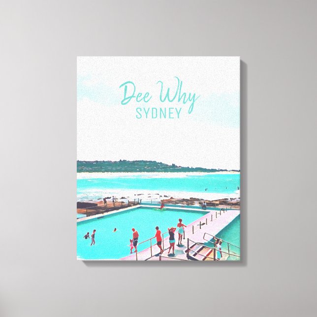 Dee Why Sydney beach Northern Beaches retro travel Canvas Print (Front)