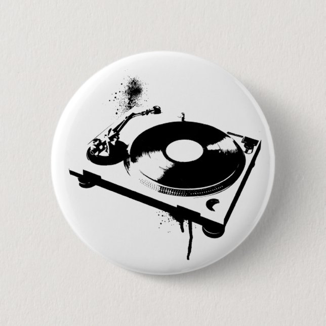 Deejay DJ Turntable Button | House Music Gifts (Front)