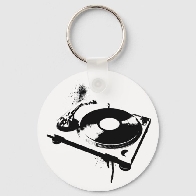 Deejay DJ Turntable Keychain | House Music Gifts (Front)
