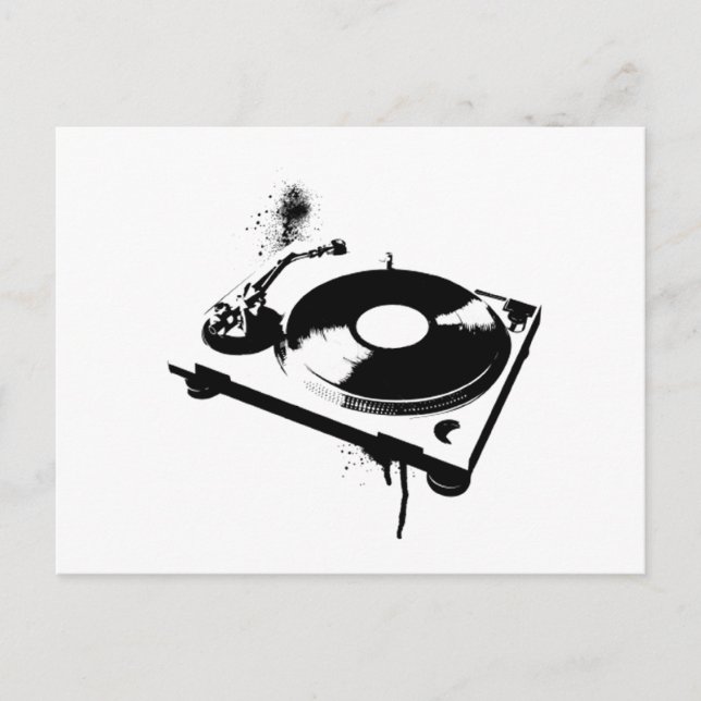 Deejay DJ Turntable Post Card | House Music Gifts (Front)