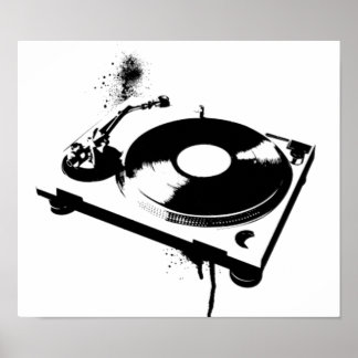 Deejay DJ Turntable Poster | House Music Gifts