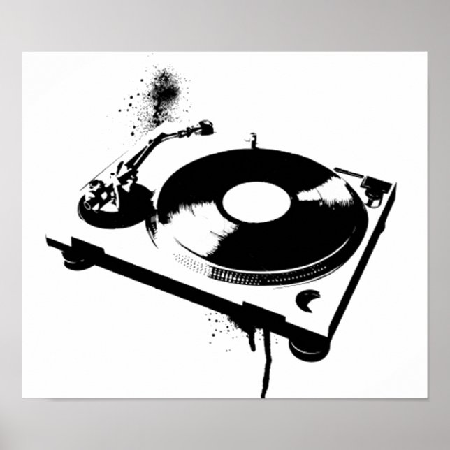 Deejay DJ Turntable Poster | House Music Gifts (Front)