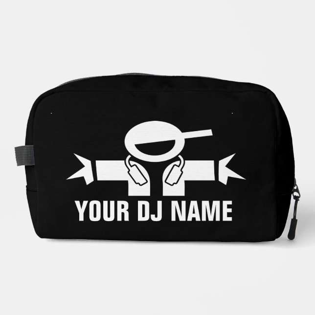 DeeJay toiletry travel bag with custom DJ name (Front)