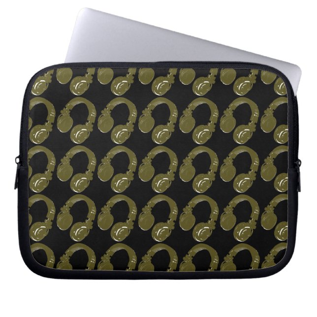 deejays headphone laptop sleeve (Front)