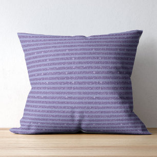 Deep Amethyst Glitter Style Horizontal Stripes Cushion