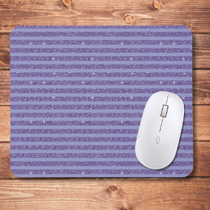 Deep Amethyst Glitter Style Horizontal Stripes  Mouse Mat