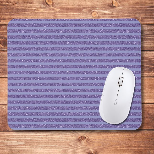 Deep Amethyst Glitter Style Horizontal Stripes  Mouse Mat (Creator Uploaded)