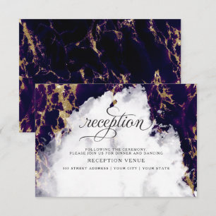 Deep Amethyst Watercolor Geode BarefootBride™ Invitation