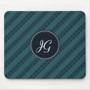 Deep Aqua Navy Blue Attractive Classy Pattern Mouse Mat