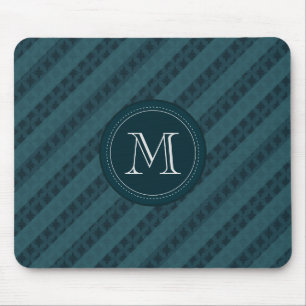 Deep Aqua Navy Blue Attractive Classy Pattern Mouse Mat
