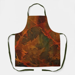 Deep Autumn Rich Earthy Abstract Fall Apron