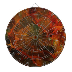 Deep Autumn Rich Earthy Abstract Fall Dartboard