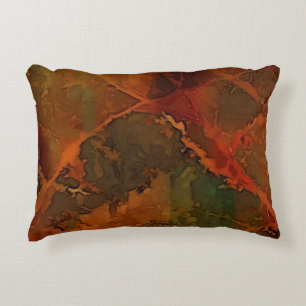 Deep Autumn Rich Earthy Abstract Fall Decorative Cushion