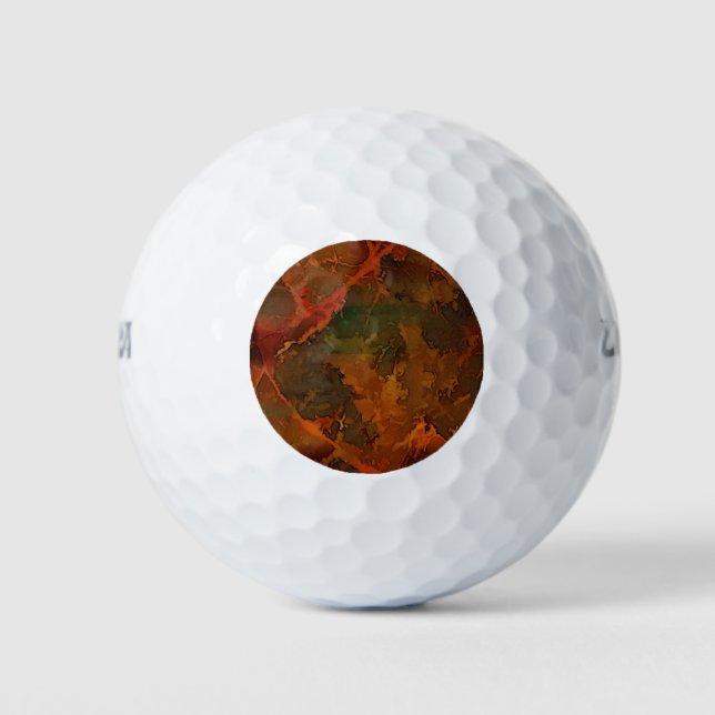 Deep Autumn Rich Earthy Abstract Fall Golf Balls (Front)