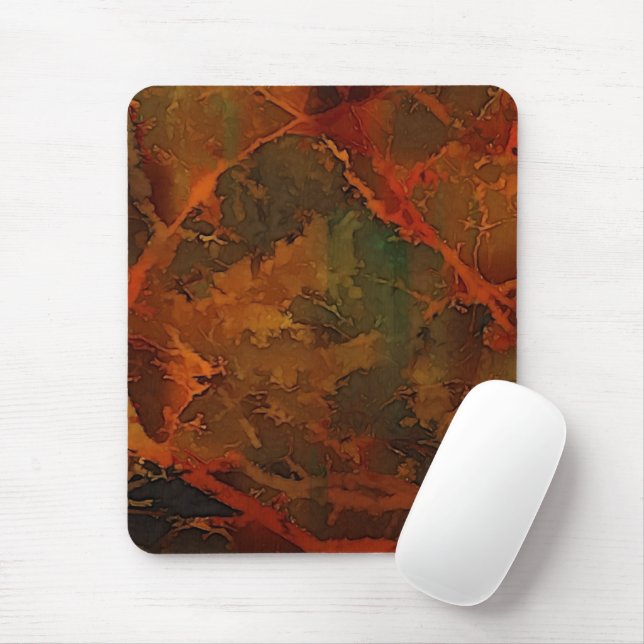 Deep Autumn Rich Earthy Abstract Fall Mouse Mat (With Mouse)