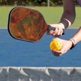 Deep Autumn Rich Earthy Abstract Fall Pickleball Paddle