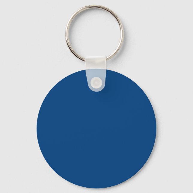 Deep Azure Blue 004080 Colour - Add a Name Option Key Ring (Front)