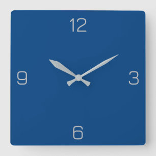 Deep Azure Blue 004080 Colour - Add a Name Option Square Wall Clock