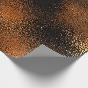 Deep Black Gold Glass Ice Glam Wrapping Paper