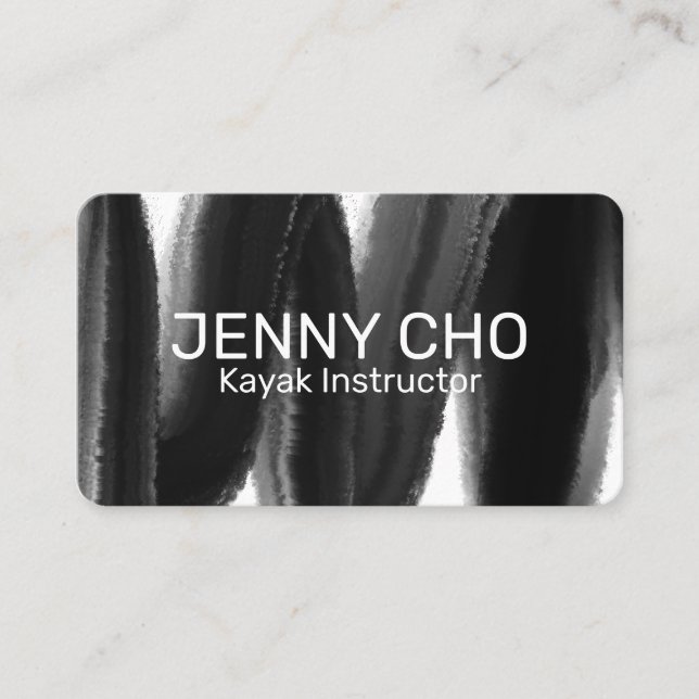 Deep black inky paint stripe brush stroke water business card (Front)