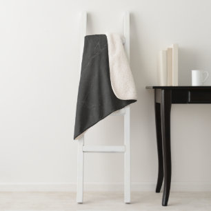 Deep Black Marble Modern Refined Aesthetic Sherpa Blanket