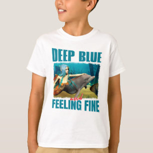 Deep Blue and Feeling Fine Mermaid and Dolphin T-Shirt