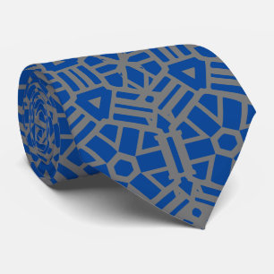 Deep Blue and Silver Unique Pattern Tie