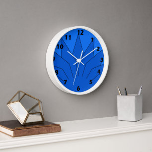 Deep Blue Art Deco Design Clock
