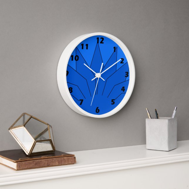 Deep Blue Art Deco Design Clock (Office)