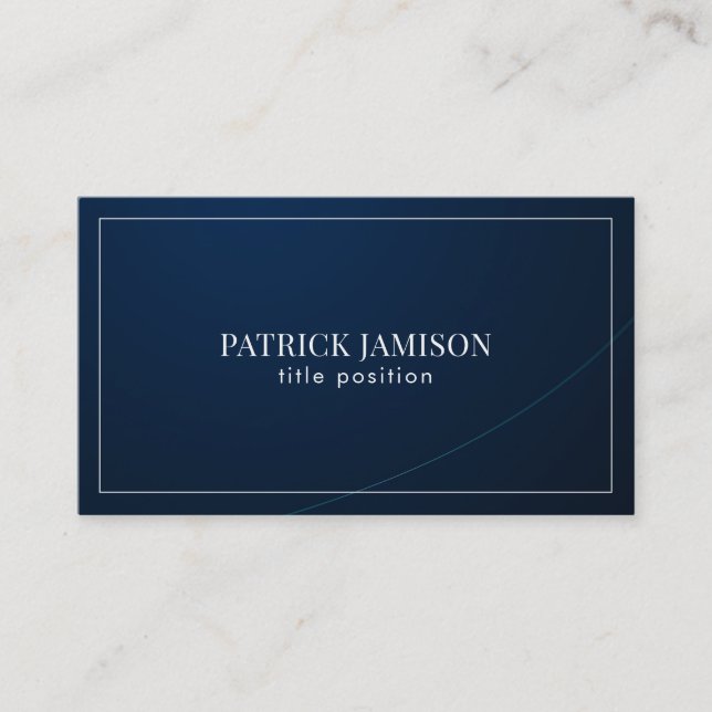 Deep Blue Background Business Card (Front)